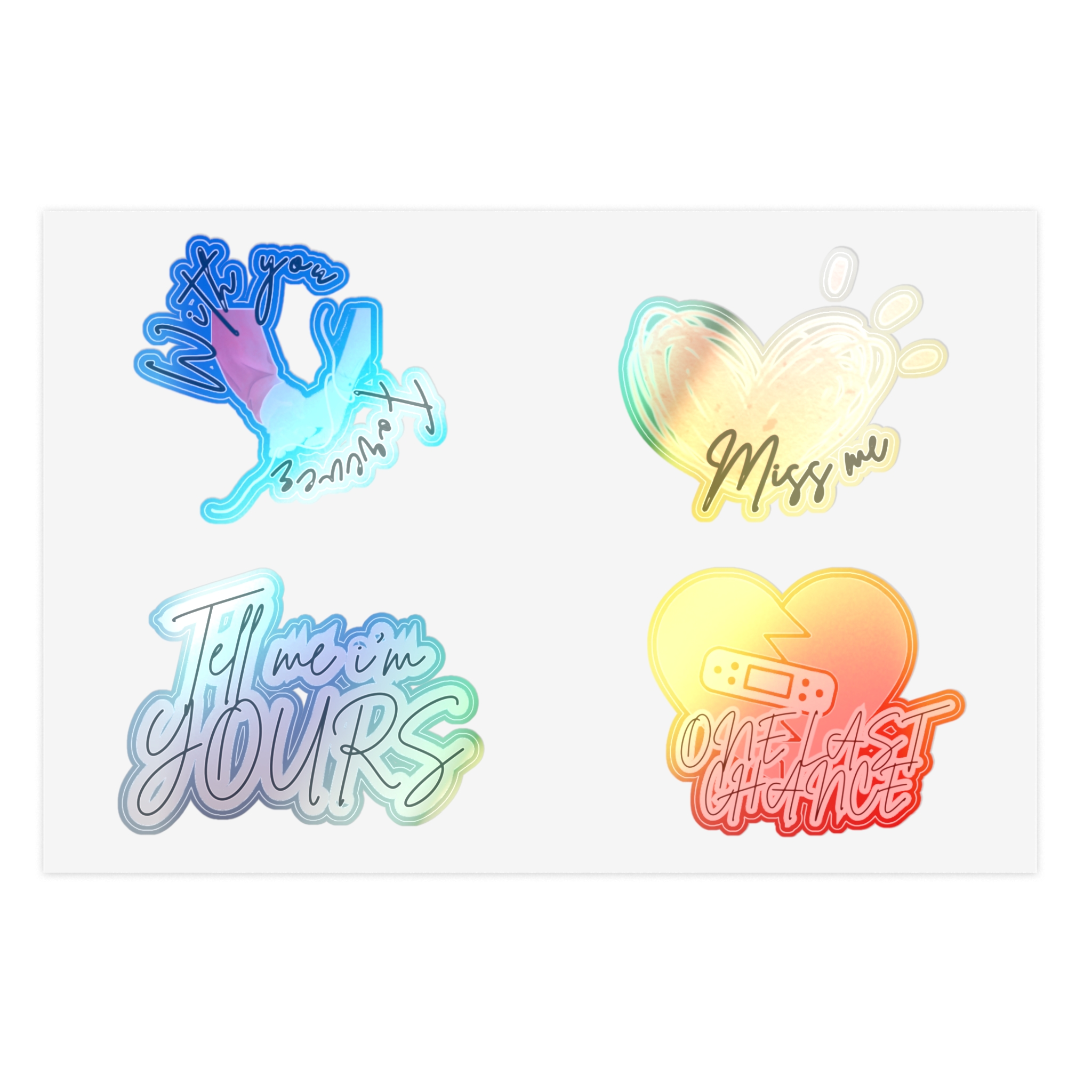 K.O.S.S: ONE LAST CHANCE Sticker Sheet — "Miss Me" & "Tell Me I'm Yours" Romantic Stickers - Image 9
