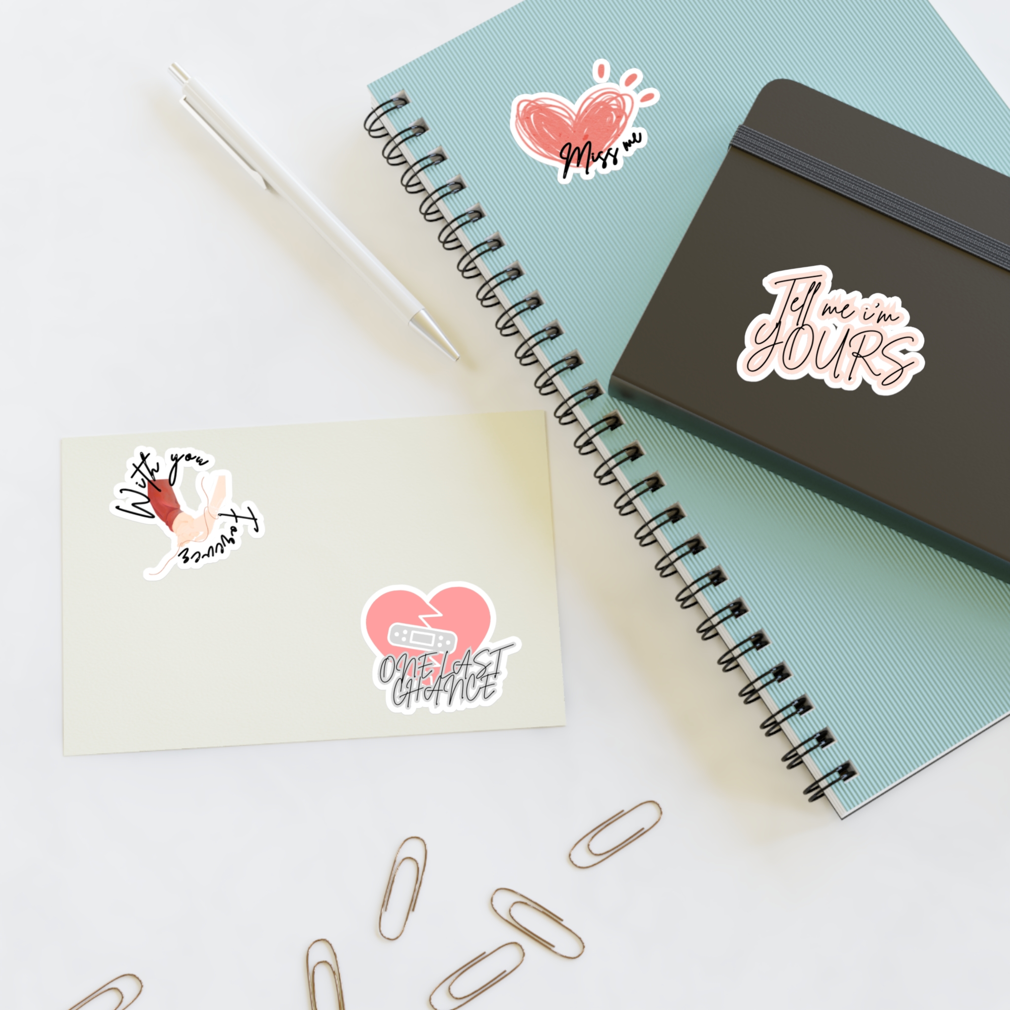 K.O.S.S: ONE LAST CHANCE Sticker Sheet — "Miss Me" & "Tell Me I'm Yours" Romantic Stickers - Image 4